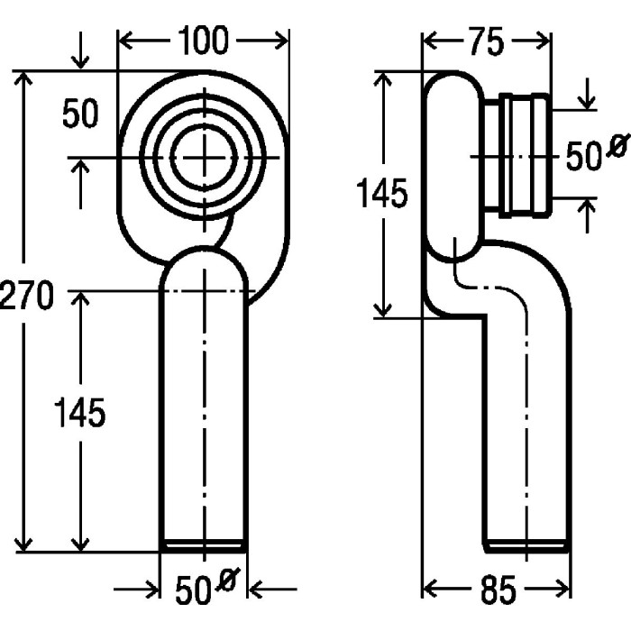 Siphon for urinal VIEGA with vertical outlet, 492458