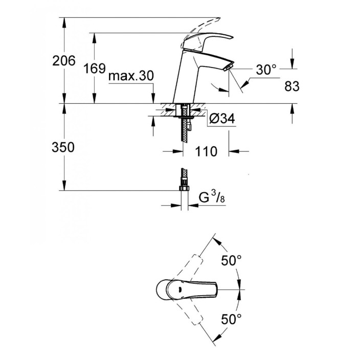 Vannitoa segisti GROHE EuroSmart, 23324001