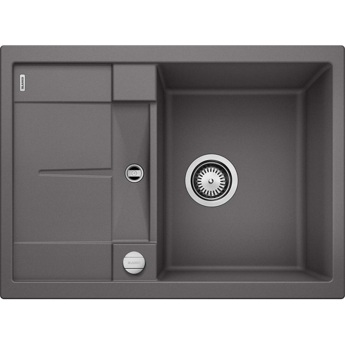 Кухонная мойка из каменной массы (гранитная) BLANCO METRA 45 S Compact, 68x50 см, Каменный серый
