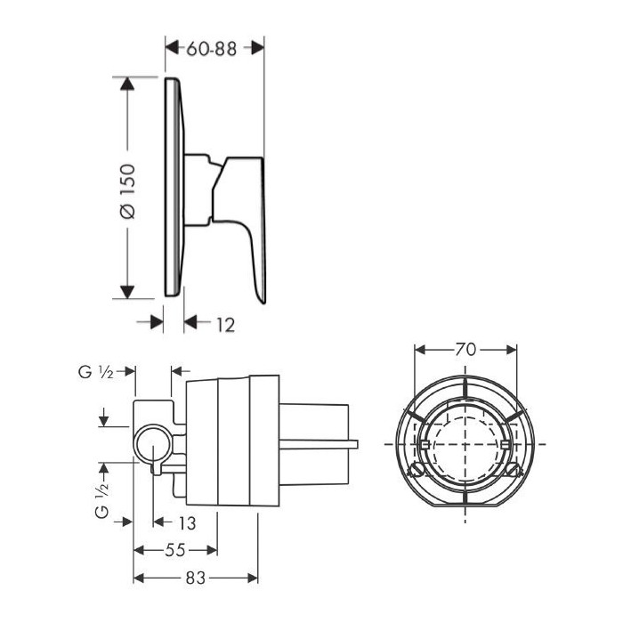 Built-in bidet set HANSGROHE Talis E