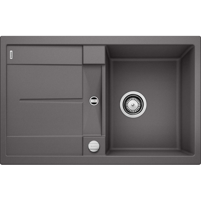 Кухонная мойка из каменной массы (гранитная) BLANCO METRA 45 S, 78x50 см, Каменный серый