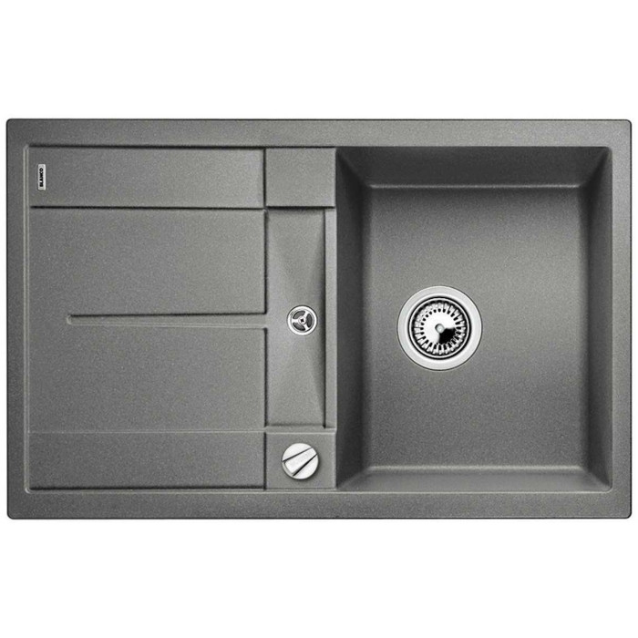Кухонная мойка из каменной массы (гранитная) BLANCO METRA 45 S, 78x50 см, алюминиевая металлическая