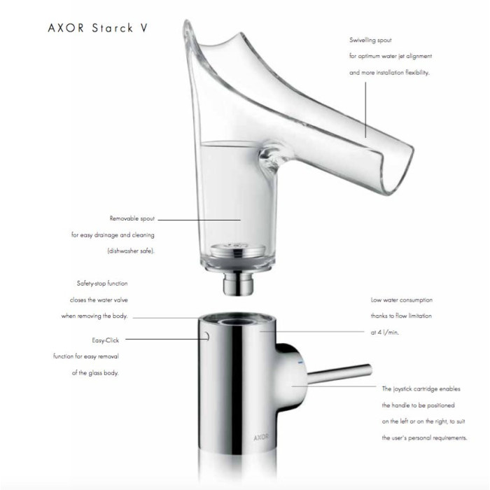 Смеситель для раковины HANSGROHE AXOR Starck V 220, 12114000