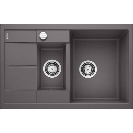 Кухонная мойка из каменной массы (гранитная) BLANCO METRA 6 S Compact, 78x50 см, Каменный серый