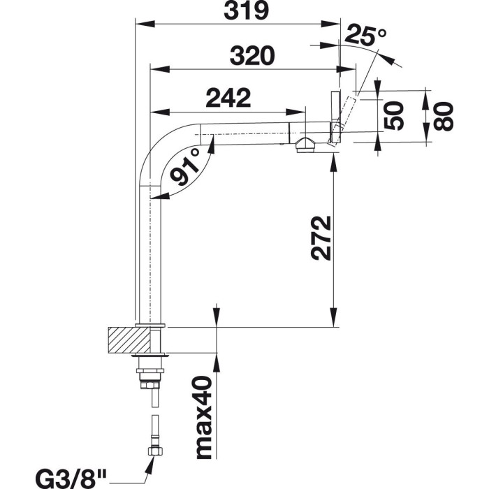 BLANCO Vonda kitchen (sink) faucet, stainless steel