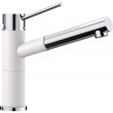 Köök (kraanikauss) segisti BLANCO ALTA-S Compact, valge/kroomitud eemaldatava kraanikausiga
