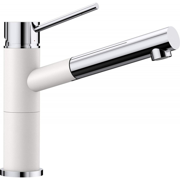 Köök (kraanikauss) segisti BLANCO ALTA-S Compact, valge/kroomitud eemaldatava kraanikausiga