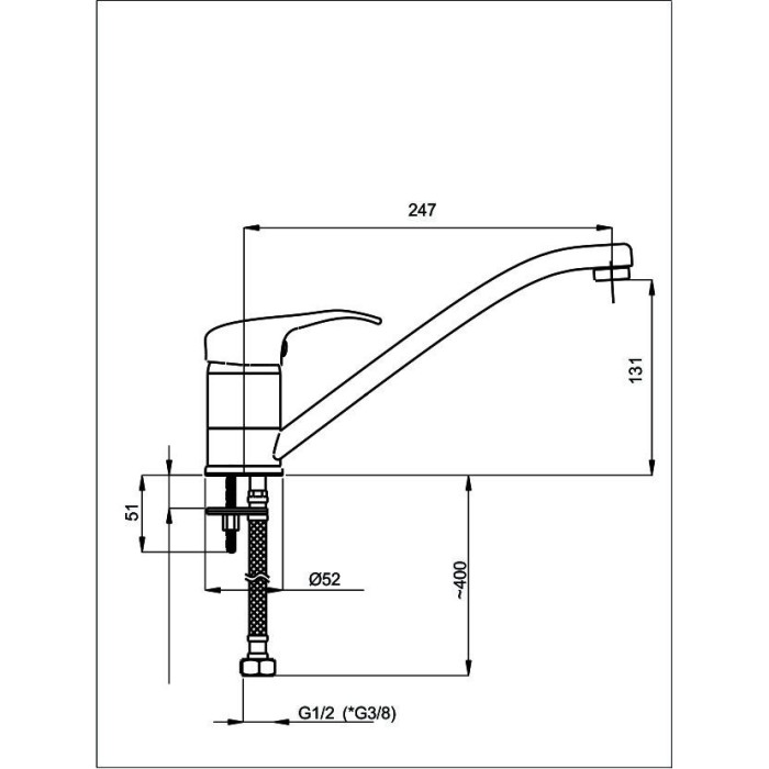 Mixer kitchen-sink RUBINETA P-20 Star (BK) Black, P00061