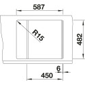 BLANCO TIPO 45 S Mini stainless steel sink, 60.5x50 cm, Matte finish