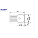 Нержавеющая сталь раковина BLANCO TIPO 45 S Compact, 78x50 см, Матовая поверхность