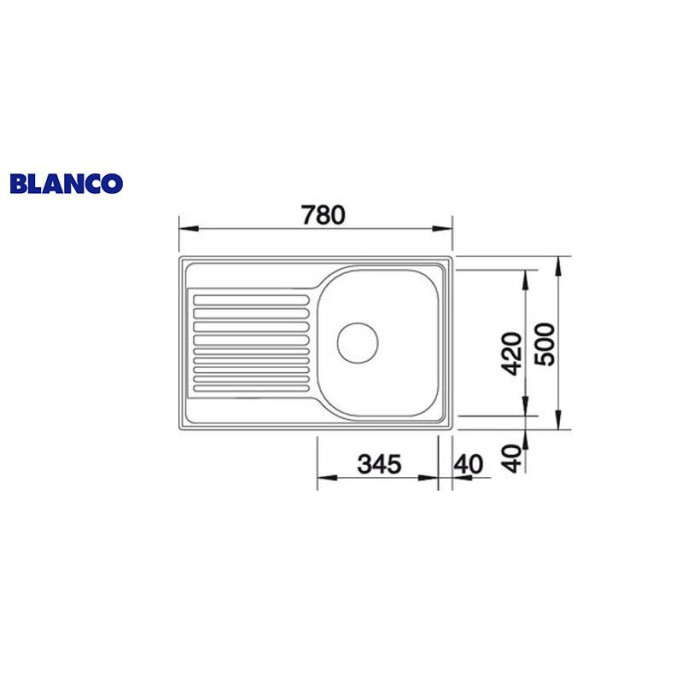 Нержавеющая сталь раковина BLANCO TIPO 45 S Compact, 78x50 см, Матовая поверхность