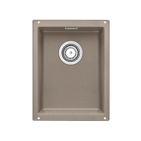 Under the countertop, a BLANCO SUBLINE 320-U sink is installed, 35x40 cm, Truffle.