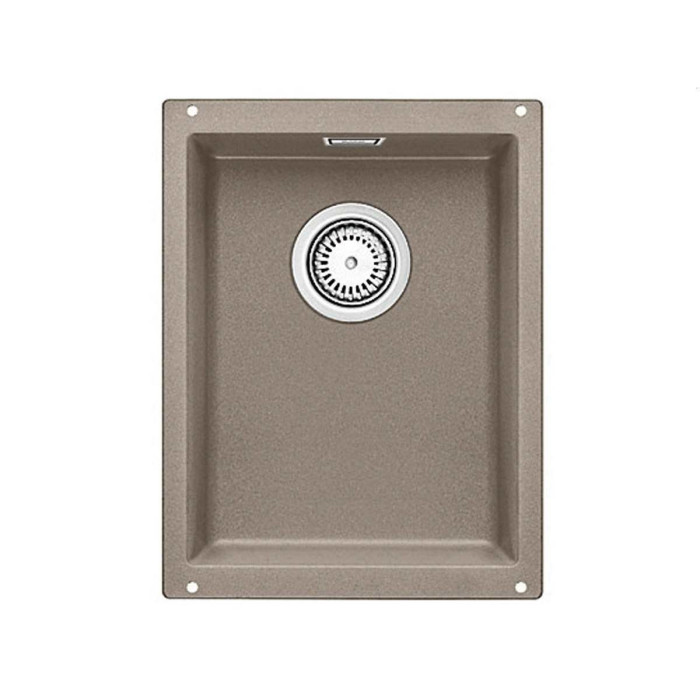 Under the countertop, a BLANCO SUBLINE 320-U sink is installed, 35x40 cm, Truffle.