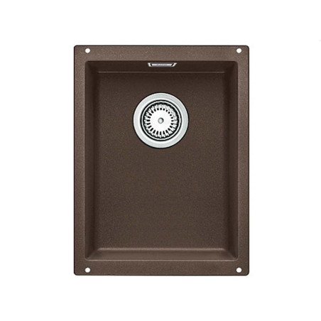 Under the countertop, a BLANCO SUBLINE 320-U sink is installed, 35x40 cm, Coffee.