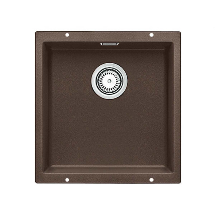 Под столешницей устанавливается мойка BLANCO SUBLINE 400-U, 43x40 см, Кофе