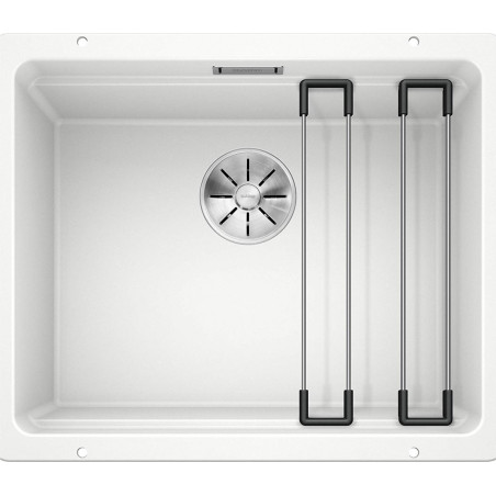Under the countertop, a BLANCO ETAGON 500-U sink is installed, 53x46 cm, White.