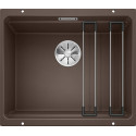 Under the countertop is installed the BLANCO ETAGON 500-U sink, 53x46 cm, Coffee.