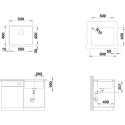 BLANCO Subline 500-U stone composite sink, coffee