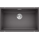 Under the countertop, a BLANCO SUBLINE 700-U sink is installed, 73x40 cm, Stone gray.