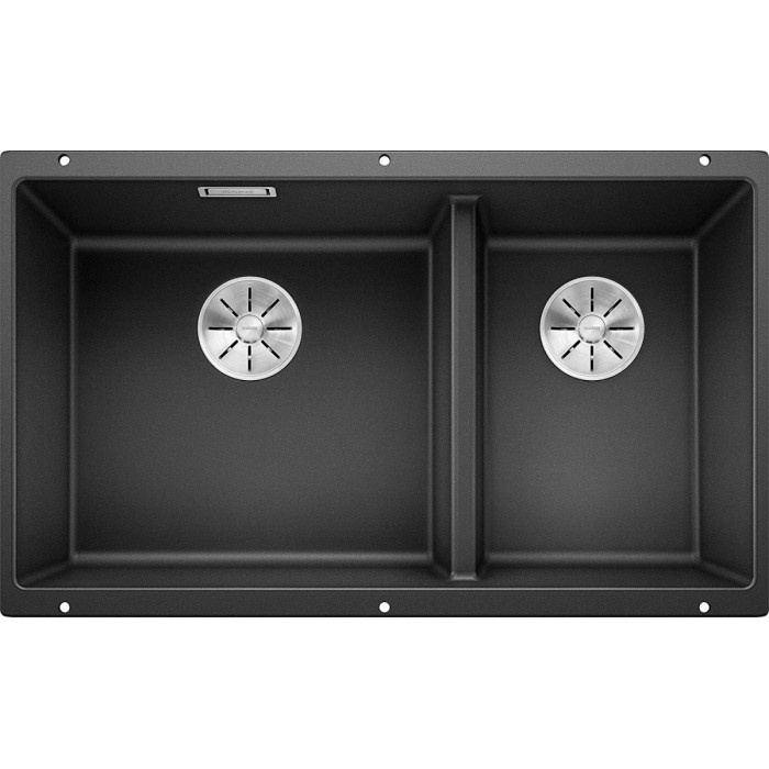 Under the countertop, a BLANCO SUBLINE 430/270-U sink is installed, 75.5x40 cm, Anthracite.