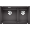 Under the countertop, a BLANCO SUBLINE 430/270-U sink is installed, 75.5x40 cm, Stone gray.