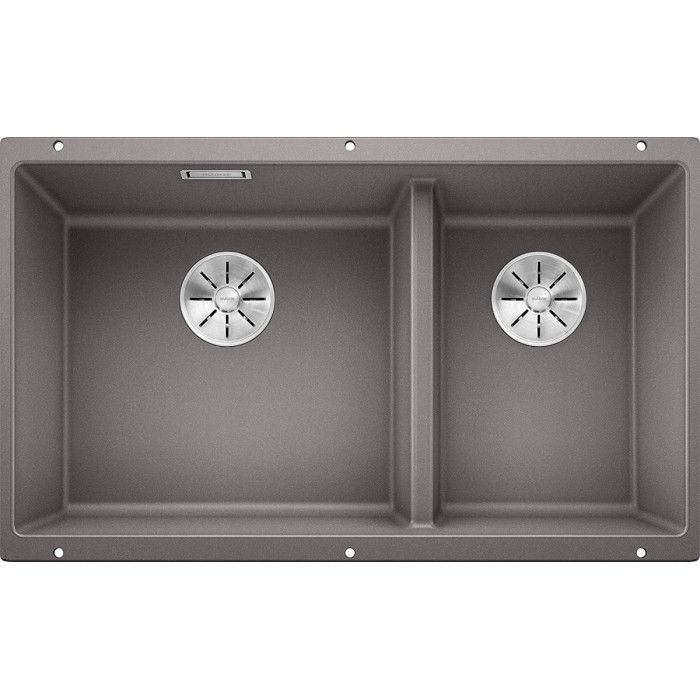 Pöytälaudale paigaldatav BLANCO SUBLINE 430/270-U kraanikauss, 75.5x40 cm, alumiiniumist metallist