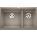 Under the countertop, a BLANCO SUBLINE 430/270-U sink is installed, 75.5x40 cm, Truffle.