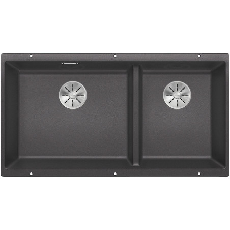 Под столешницей устанавливается мойка BLANCO SUBLINE 480/320-U, 85.5x40 см, Каменный серый