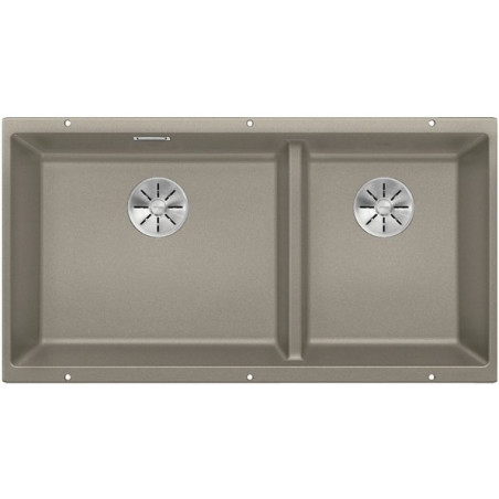 Under the countertop, a BLANCO SUBLINE 480/320-U sink is installed, 85.5x40 cm, Truffle.