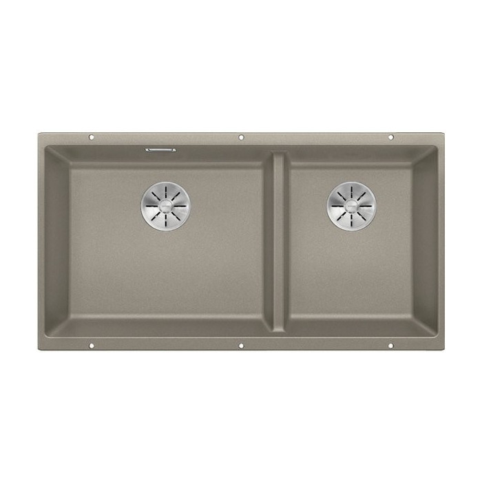 Under the countertop, a BLANCO SUBLINE 480/320-U sink is installed, 85.5x40 cm, Truffle.