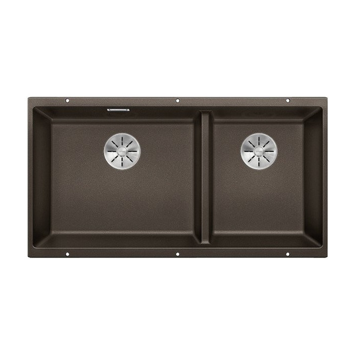 Under the countertop, a BLANCO SUBLINE 480/320-U sink is installed, 85.5x40 cm, Coffee.