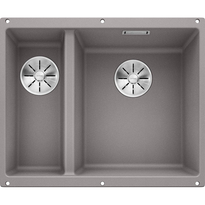 Под столешницей устанавливается мойка BLANCO SUBLINE 340/160-U, 55.5x40 см, алюминиевая металлическая.