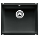 Under the countertop, a BLANCO SUBLINE 500-U ceramic sink is installed, 54.3x45.6 cm, Black.