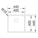 Под столешницей устанавливается мойка BLANCO CLARON 400-IF, 44x44 см