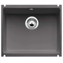 Under the countertop, a BLANCO SUBLINE 500-U ceramic sink is installed, 54.3x45.6 cm, Basalt.