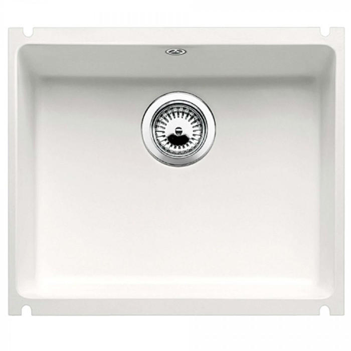 Under the countertop is installed a ceramic sink BLANCO SUBLINE 500-U, 54.3x45.6 cm, White, glossy.