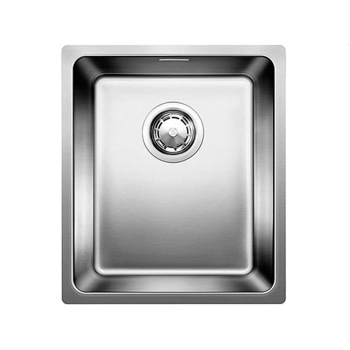 Под столешницей устанавливается мойка BLANCO ANDANO 340-U, 38x44 см, без эксцентрикового вентиля.