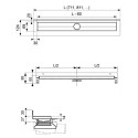 TECEdrainline shower channel body 700 mm, designed for wall installation