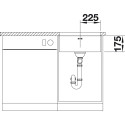 Under the countertop is installed the BLANCO SUPRA 450-U sink, 48x43 cm, without an eccentric valve.