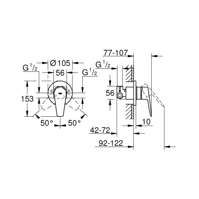 Встраиваемый комплект биде GROHE BauEdge