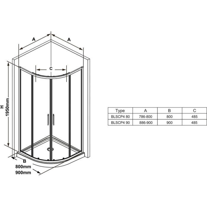 Shower cabin RAVAK Blix Slim BLSCP4