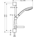 Dušikabiinide komplektid HANSGROHE Croma 100 Vario / Unica'C 65 cm, koos seebialusega, 27772000