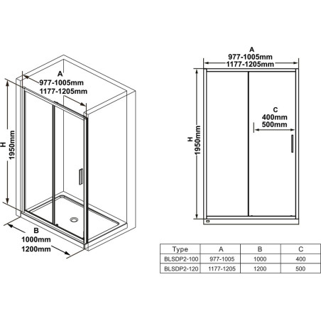 Shower door RAVAK Blix Slim BLSDP2