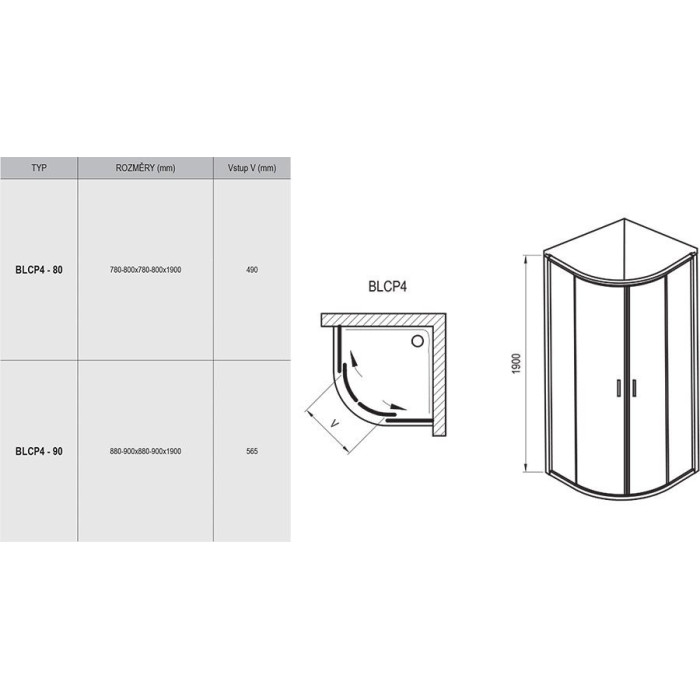 Shower cabin RAVAK Blix BLCP4