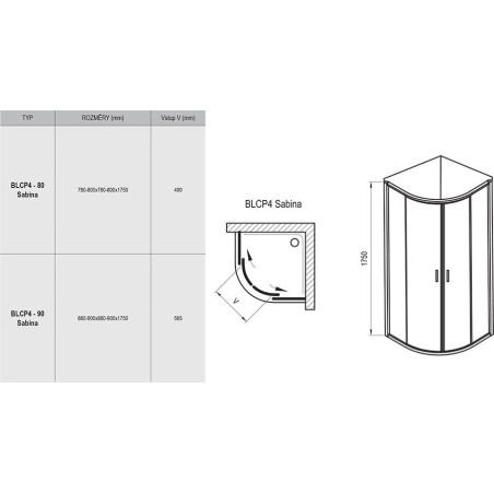 Shower cabin RAVAK Blix BLCP4 (low)