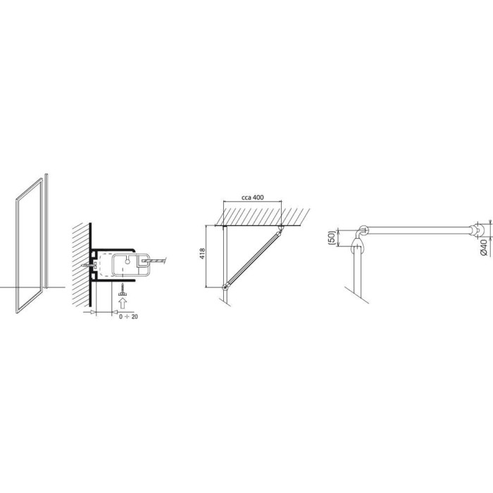 Partition wall RAVAK Supernova DSS