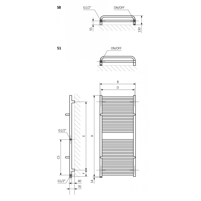 Towel dryer TERMA MARLIN