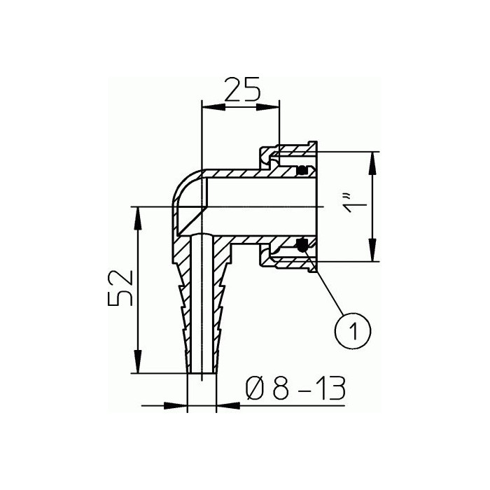 Nozzle for hose HL 8-13 mm