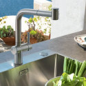 FRANKE ATLAS NEO kitchen (sink) faucet, with a pull-out hose, stainless steel body