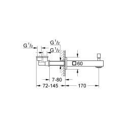 Snapas vannidele GROHE EuroCube 170 mm, 13304000